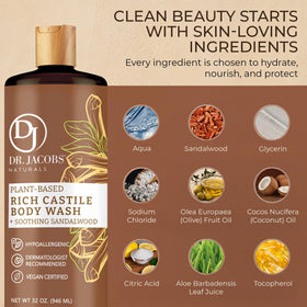 Dr. Jacobs Naturals olive and coconut oils display emphasizing natural cleansing