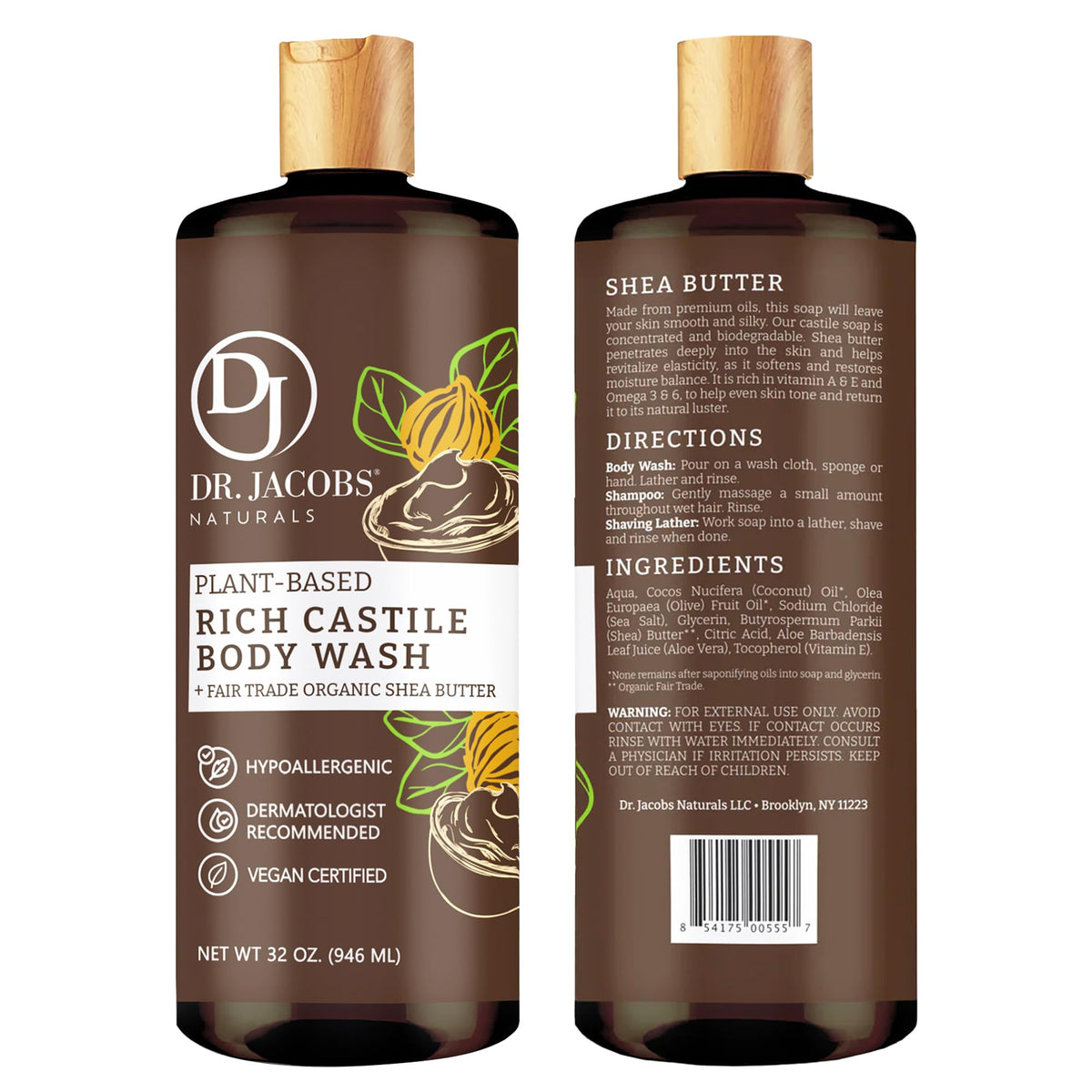 Dr. Jacobs Naturals pump and label close-up highlighting ingredient clarity and gentle formula