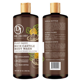 Dr. Jacobs Naturals pump and label close-up highlighting ingredient clarity and gentle formula