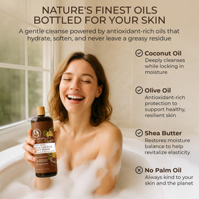 Dr. Jacobs Naturals creamy lather texture on skin demonstrating rich hydration