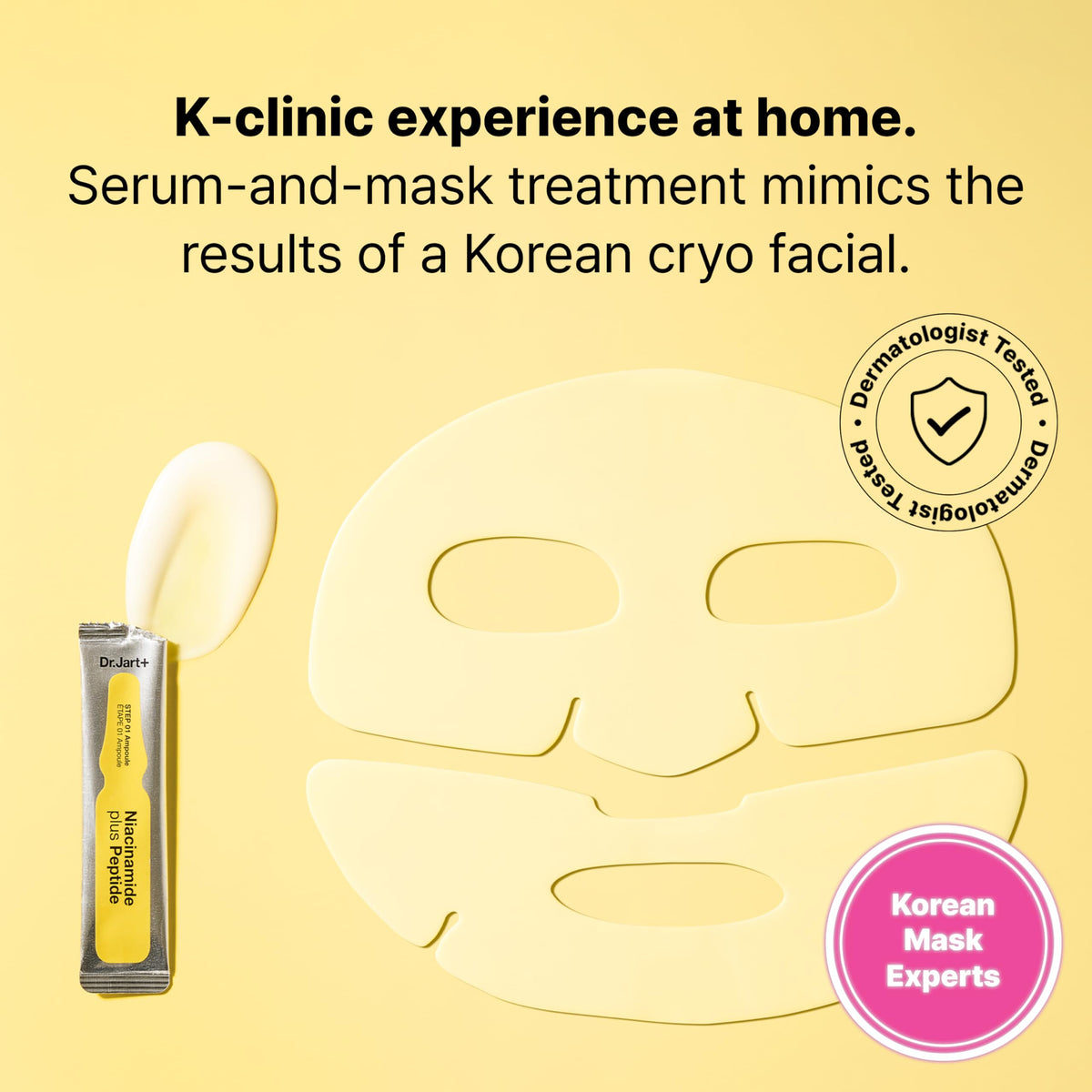 Dr.Jart+ ampoule contents displayed to show concentrated brightening serum