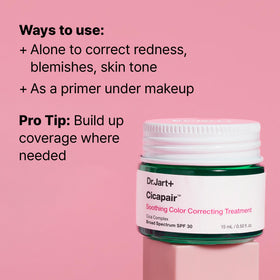 Dr.Jart+ color corrector tube swatch neutralizing visible redness instantly
