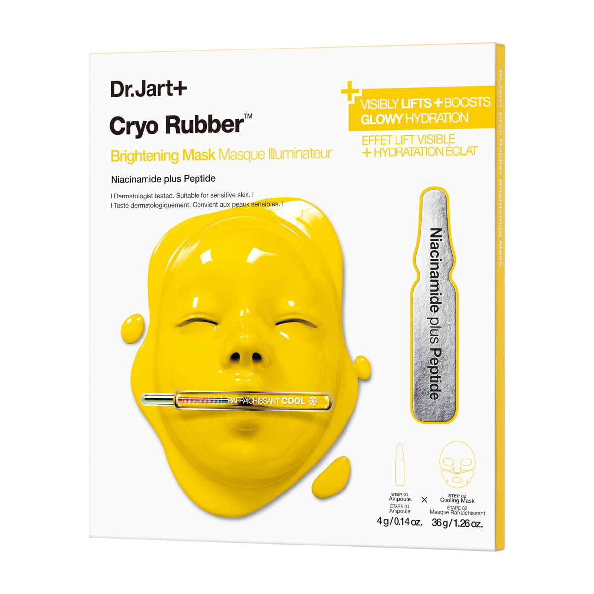 Dr.Jart+ front packaging view showing treatments and quick-use benefit