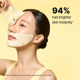 Model wearing Dr.Jart+ mask demonstrating cooling effect and instant lift