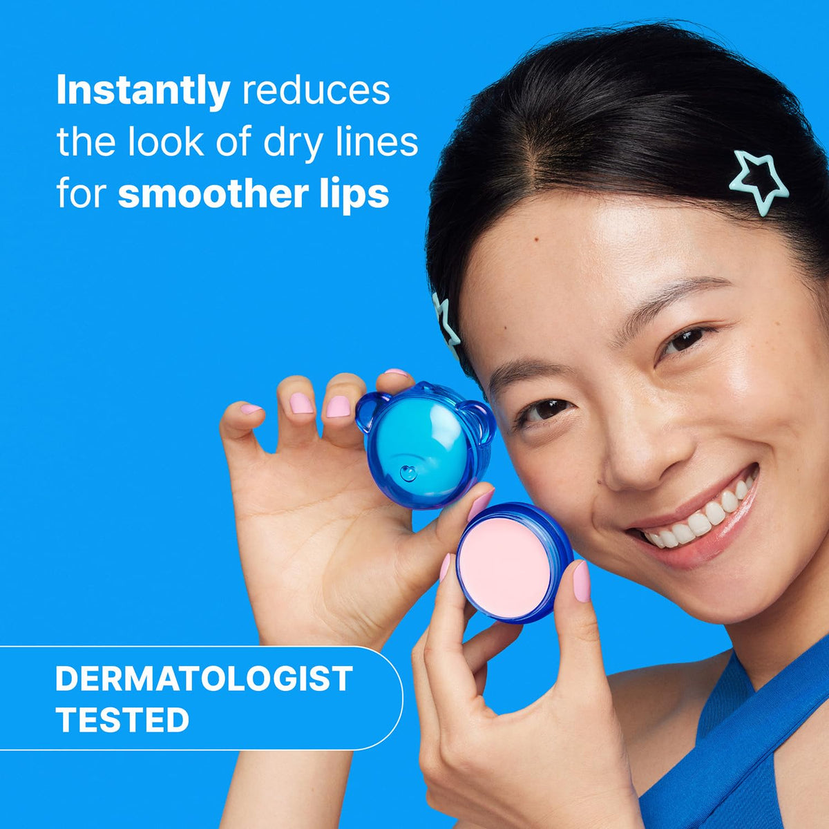 Dr.Jart+ lips before and after using jelly mask showing smoother look