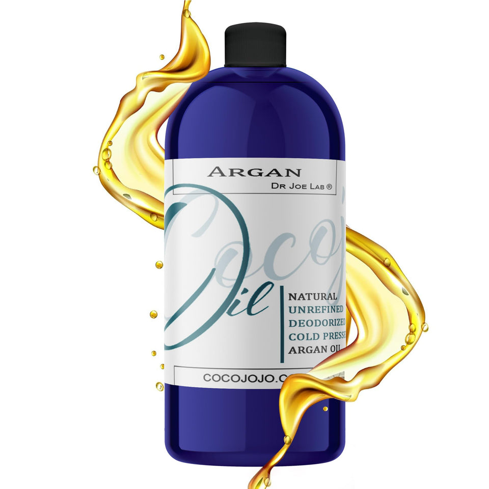 Dr Joe Lab front bottle shot showing Cocojojo argan oil large 32 oz