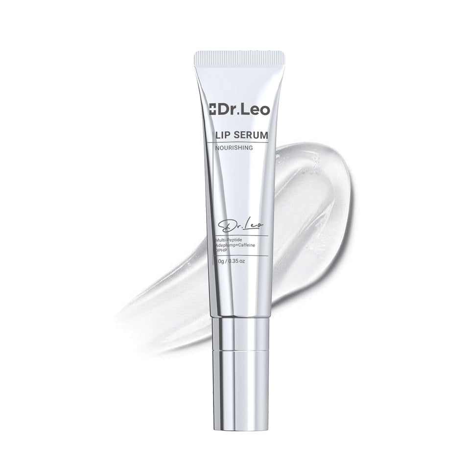 Dr.Leo front packaging showing compact serum tube and glossy finish benefit