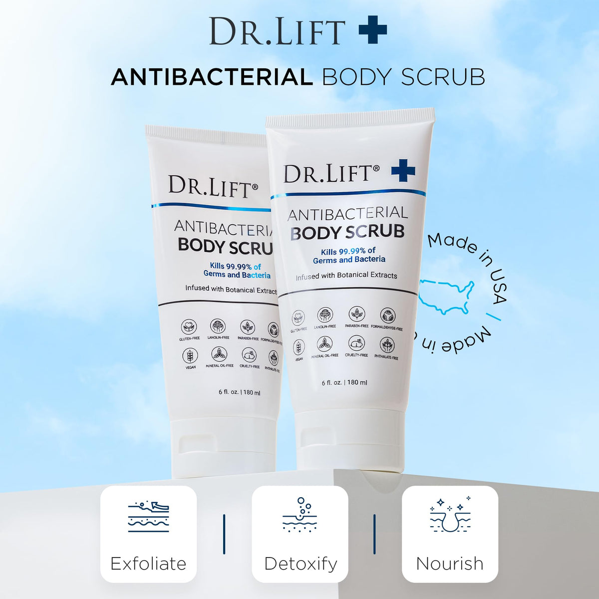 DR. LIFT lavender and hops botanicals illustrating calming ingredients