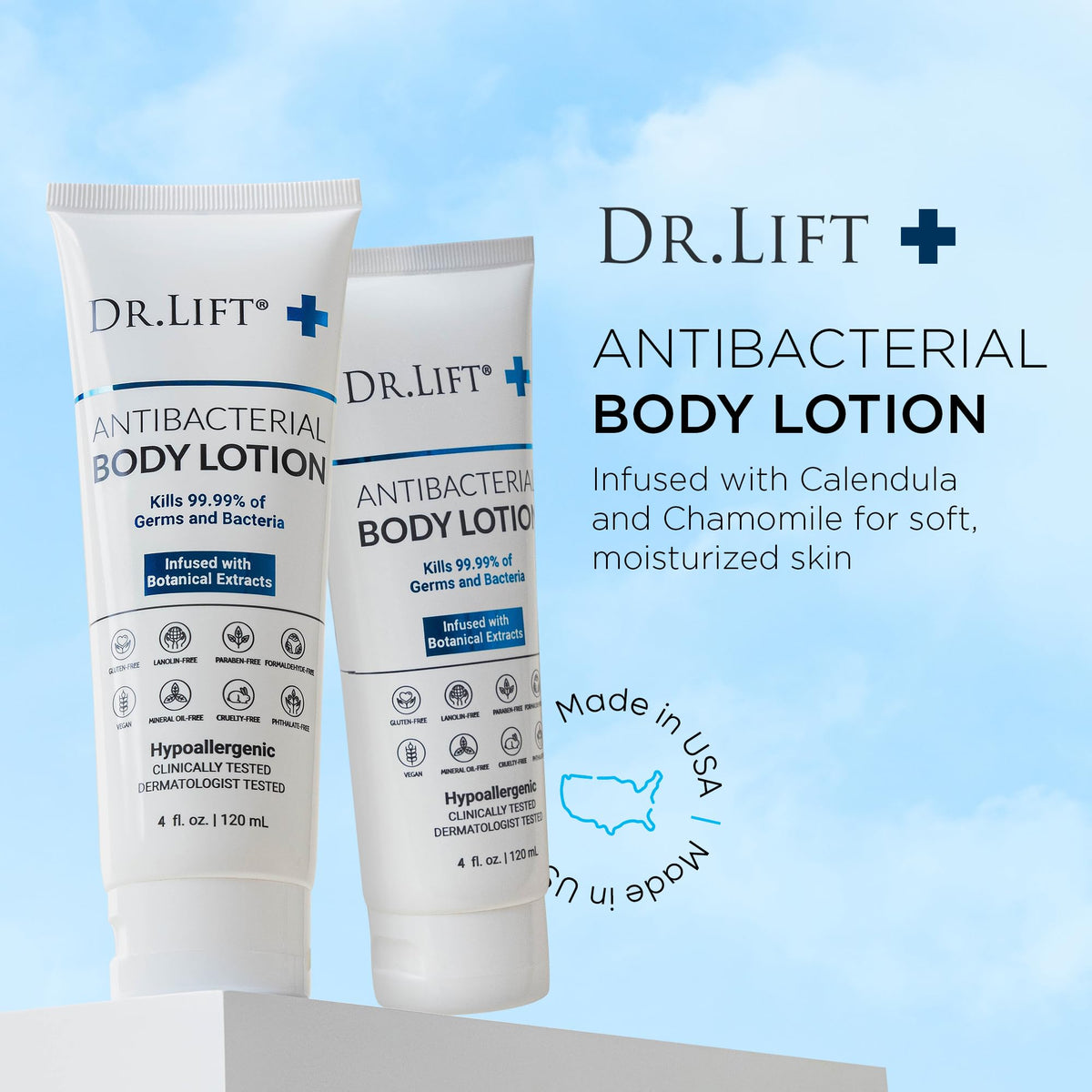 DR. LIFT with calendula and chamomile highlighting soothing botanical support