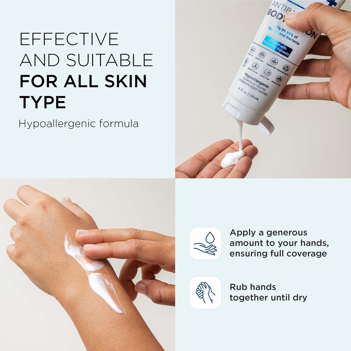 DR. LIFT lotion texture close-up demonstrating lightweight, fast absorption