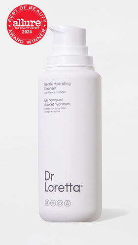 Dr. Loretta gel texture close-up highlighting smooth hydrating formula benefit