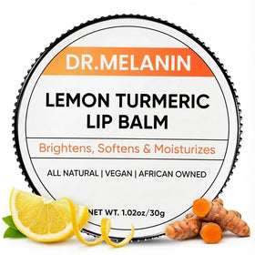 Dr. Melanin front tin showing product branding and compact size for travel