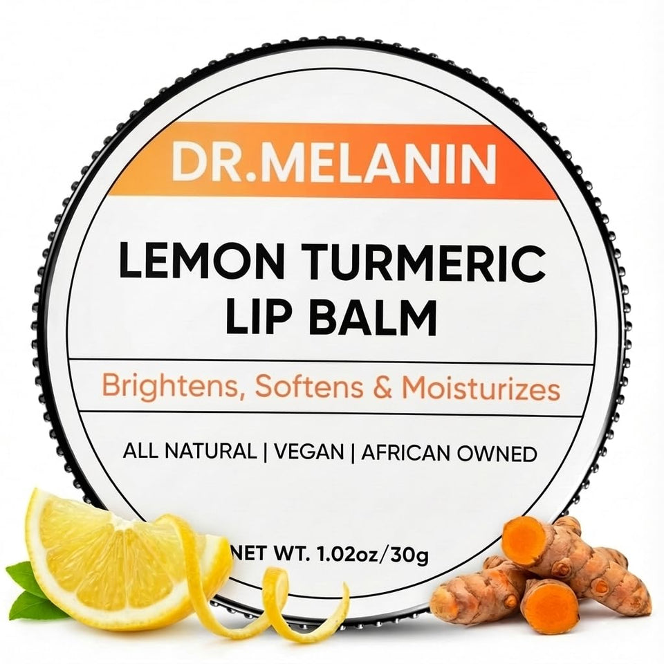 Dr. Melanin front tin showing product branding and compact size for travel