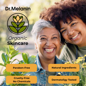 Dr. Melanin in outdoor setting illustrating sun protection support for lip tone