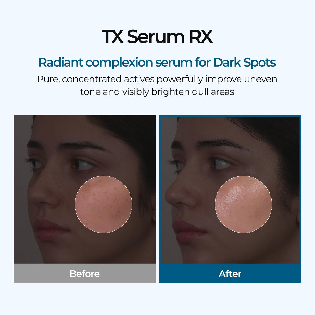 Dr.Melaxin ampoule dropper detail highlighting precise application benefit