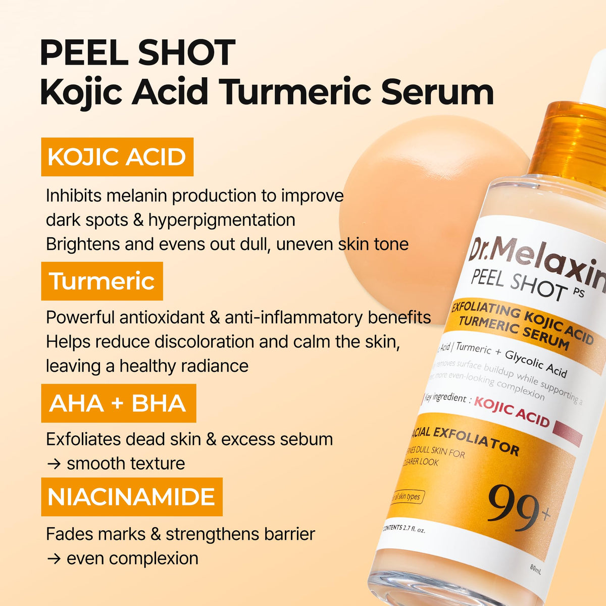Dr.Melaxin next to ruler showing 80ml bottle size and travel-friendly convenience