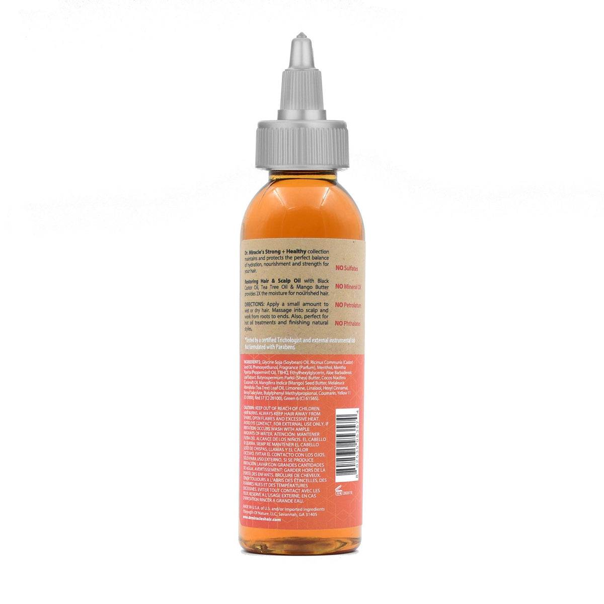 Dr. Miracle's oil pour close-up showing silky texture and slip benefit