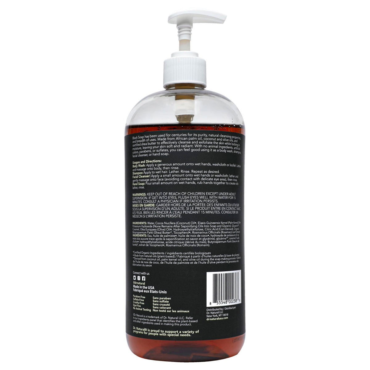 Dr. Natural label close-up showing ingredient list and traditional origin