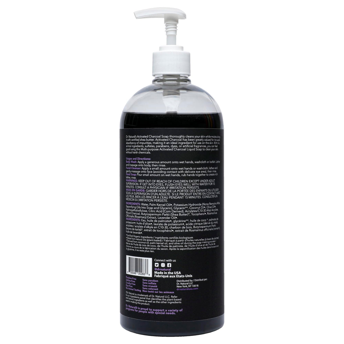 Dr. Natural bottle styled in a bathroom setting conveying calming routine