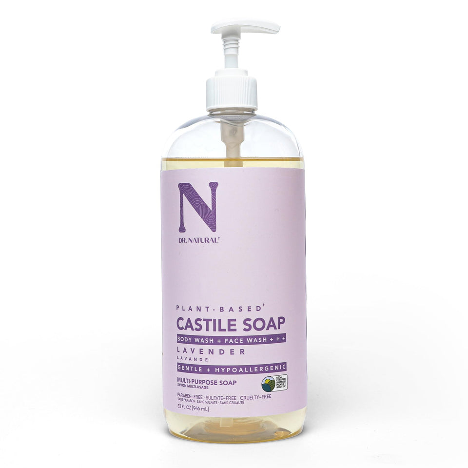 Dr. Natural front label on 32 oz bottle showing product identity and lavender scent benefit