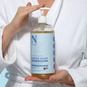Dr. Natural 32 oz bottle beside common items to show product scale