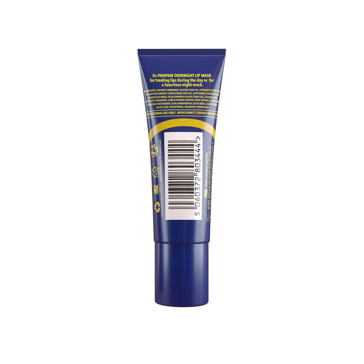 Dr. PAWPAW ORIGINAL BALM on a bedside table as nighttime lip care routine visual