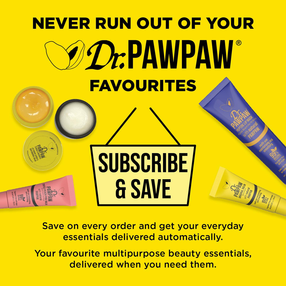 Dr. PAWPAW ORIGINAL BALM in a travel pouch styled for on-the-go hydration benefit