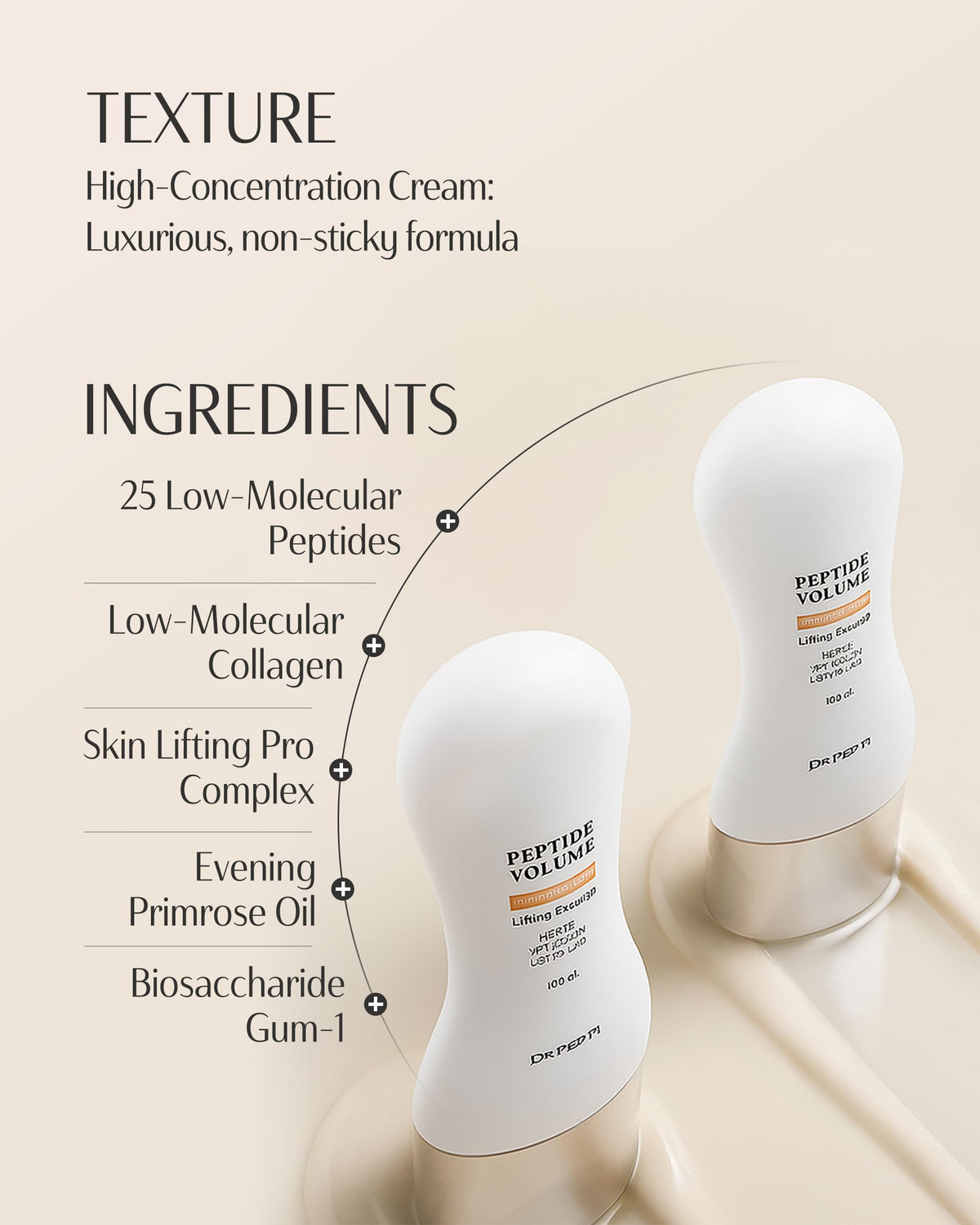 dr.pepti label close-up listing peptides and micro-collagen benefits