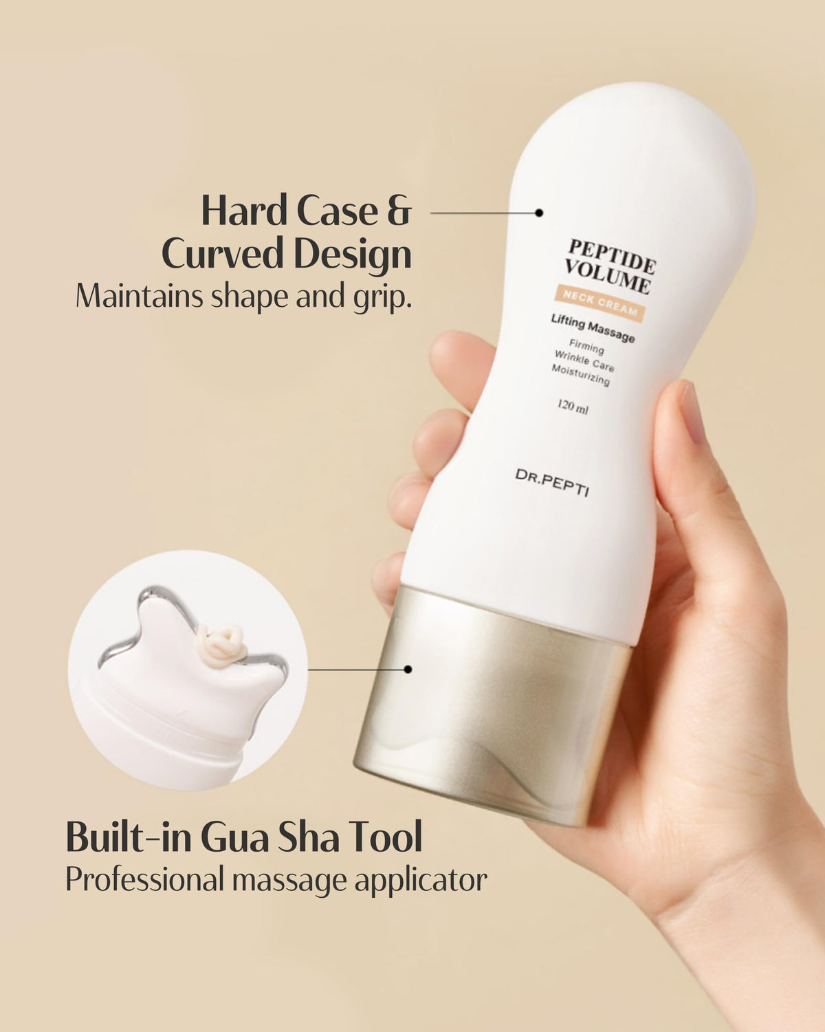 dr.pepti bottle in hand illustrating jumbo 4.2 fl oz value benefit