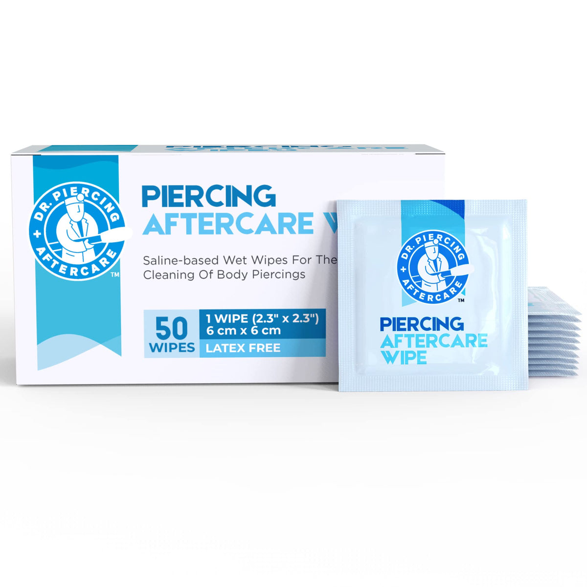 DR. PIERCING AFTERCARE individually wrapped wipe for hygiene