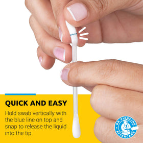 dr. piercing aftercare close-up swab tip revealing soft texture and precision