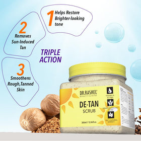 DR.RASHEL scrub ingredients label close-up showing deionised water and glycerin for transparency