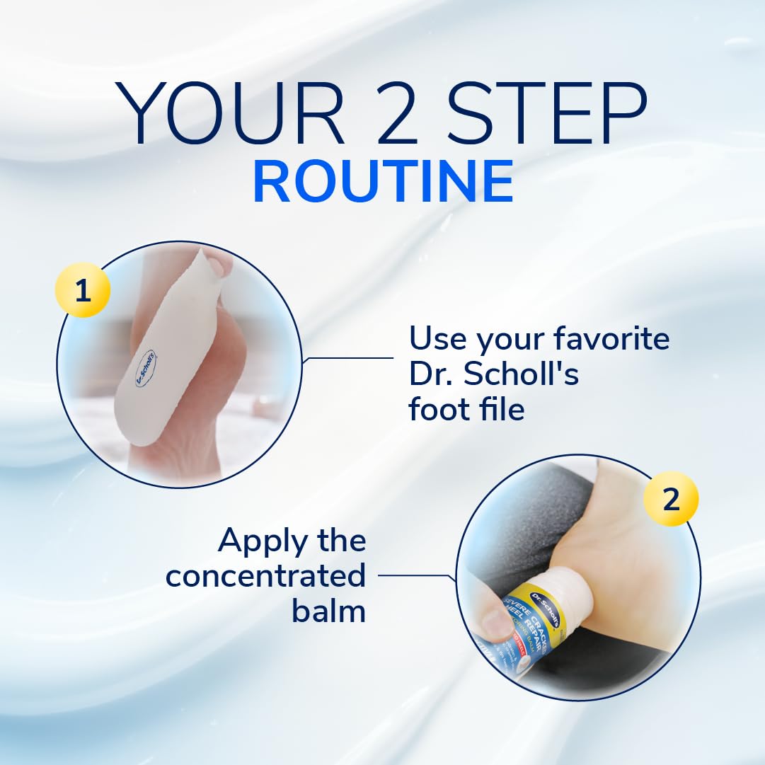 Dr. Scholl's feet in socks after application for enhanced absorption