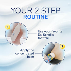 Dr. Scholl's feet in socks after application for enhanced absorption
