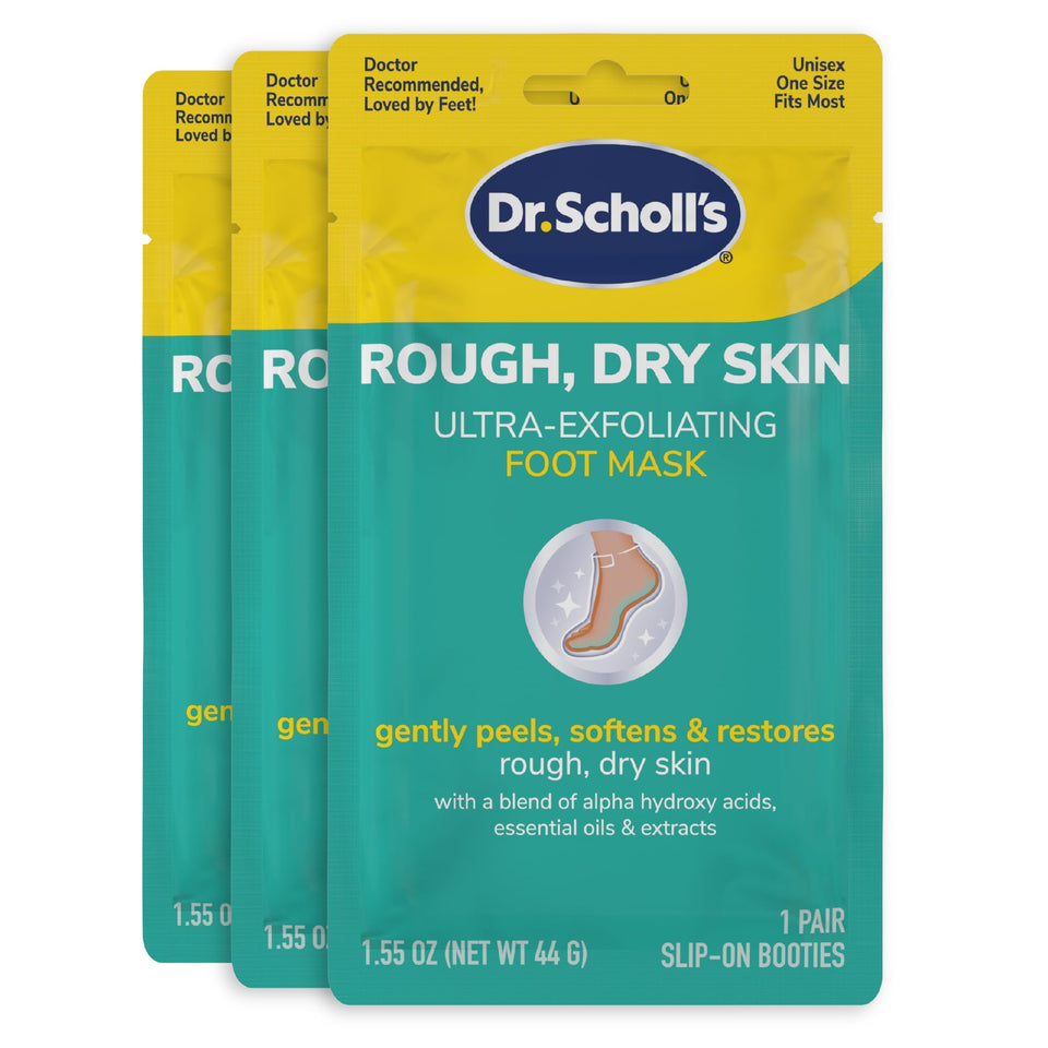 Dr. Scholl's front packaging showing three pairs and treatment benefits