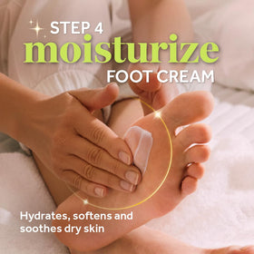 Before and after feet using Dr. Scholl's kit showing visibly smoother heels