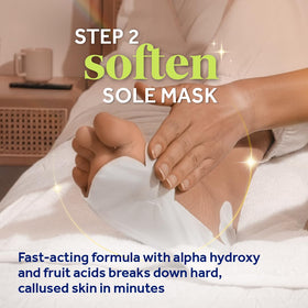 Detail of Dr. Scholl's reusable pumice stone smoothing rough spots for softer skin