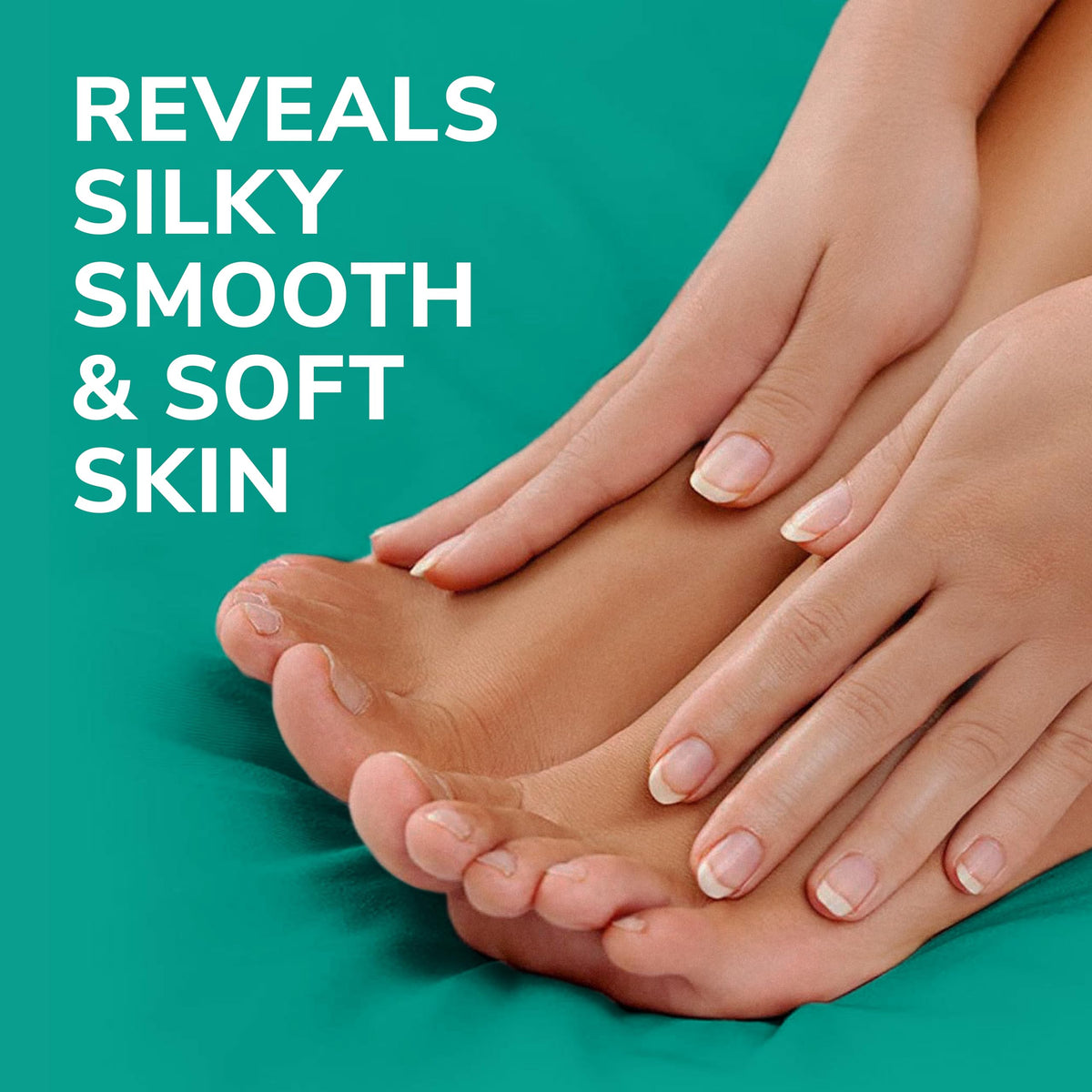 Dr. Scholl's sock interior saturated with moisturizing serum for easy application