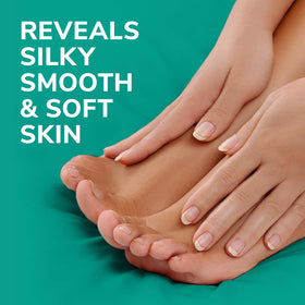 Dr. Scholl's sock interior saturated with moisturizing serum for easy application