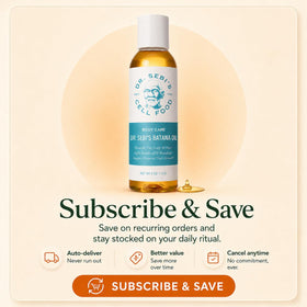 Dr. Sebi's bottle on a bathroom shelf styled for natural beauty and daily use appeal