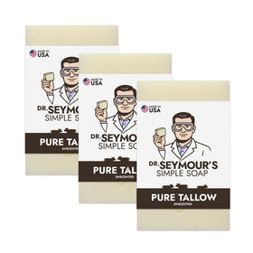 Dr. Seymour's front packaging showing pure beef tallow soap and clean aesthetic