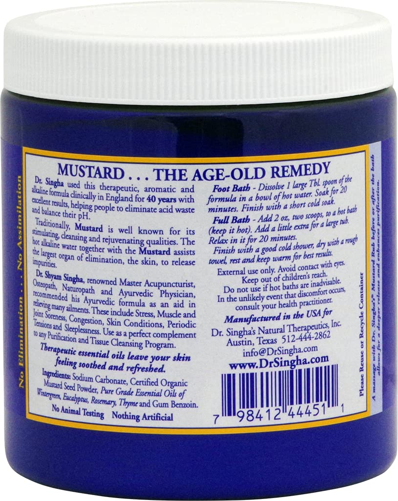 Dr. Singha's sealed lid and label detail showing ingredient clarity