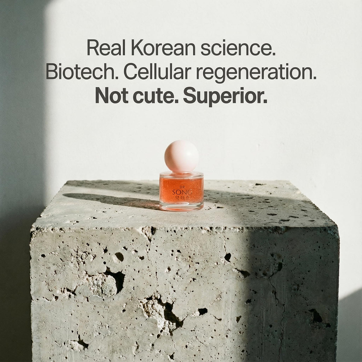 Dr Song serum applied on hand illustrating smooth hydration effect