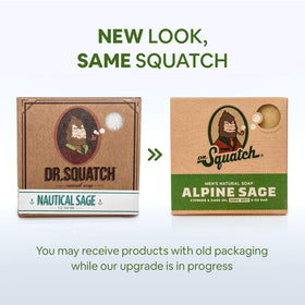 Dr. Squatch Alpine Sage close-up of soap texture showing smooth finish
