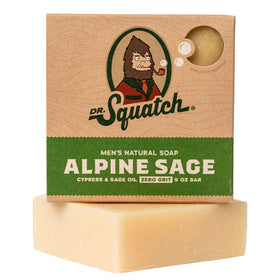 Dr. Squatch Alpine Sage front packaging showing bold label and scent