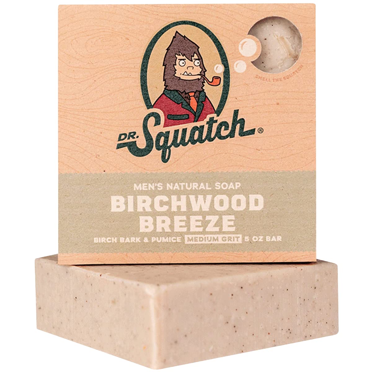 Dr. Squatch soap close-up texture with pumice for effective exfoliation