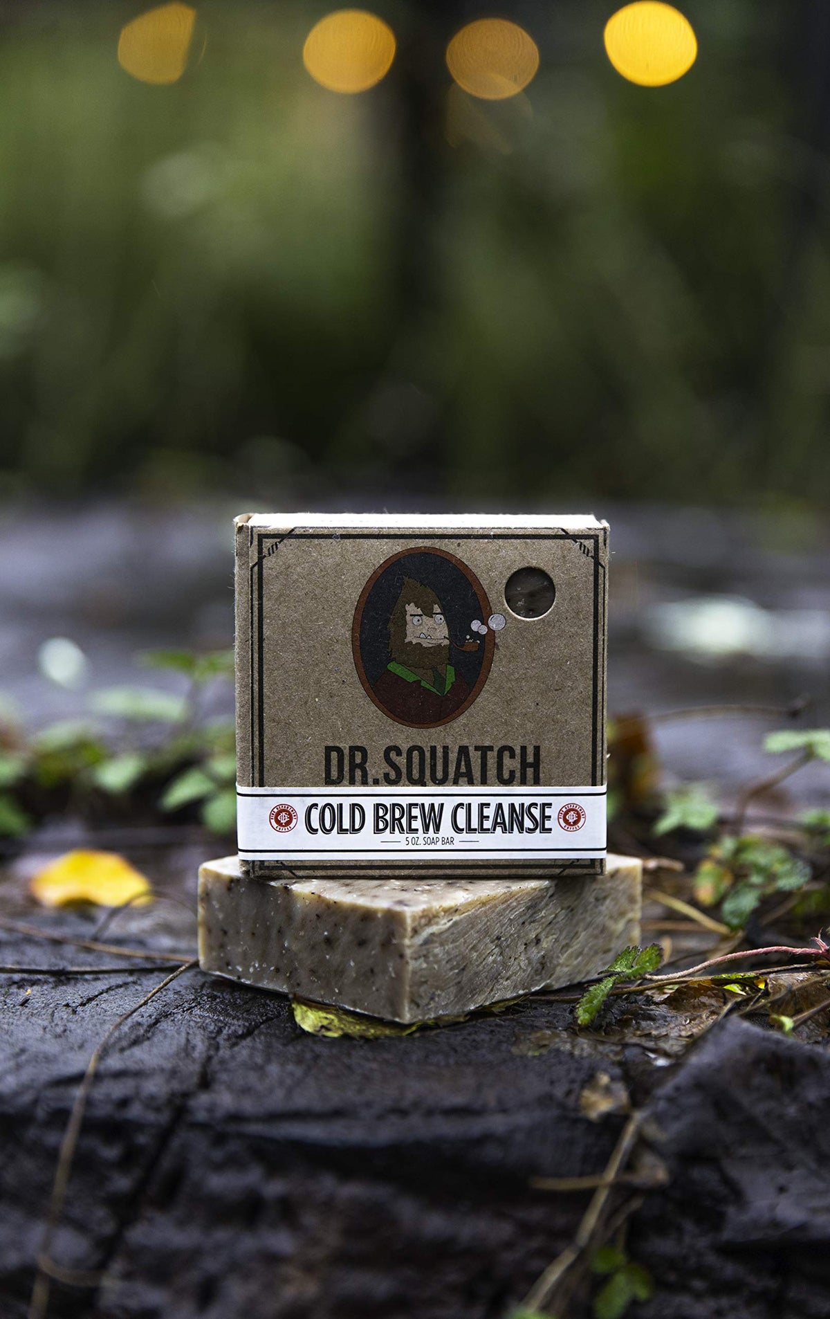 Dr. Squatch soap on bathroom shelf illustrating lifestyle freshness benefit