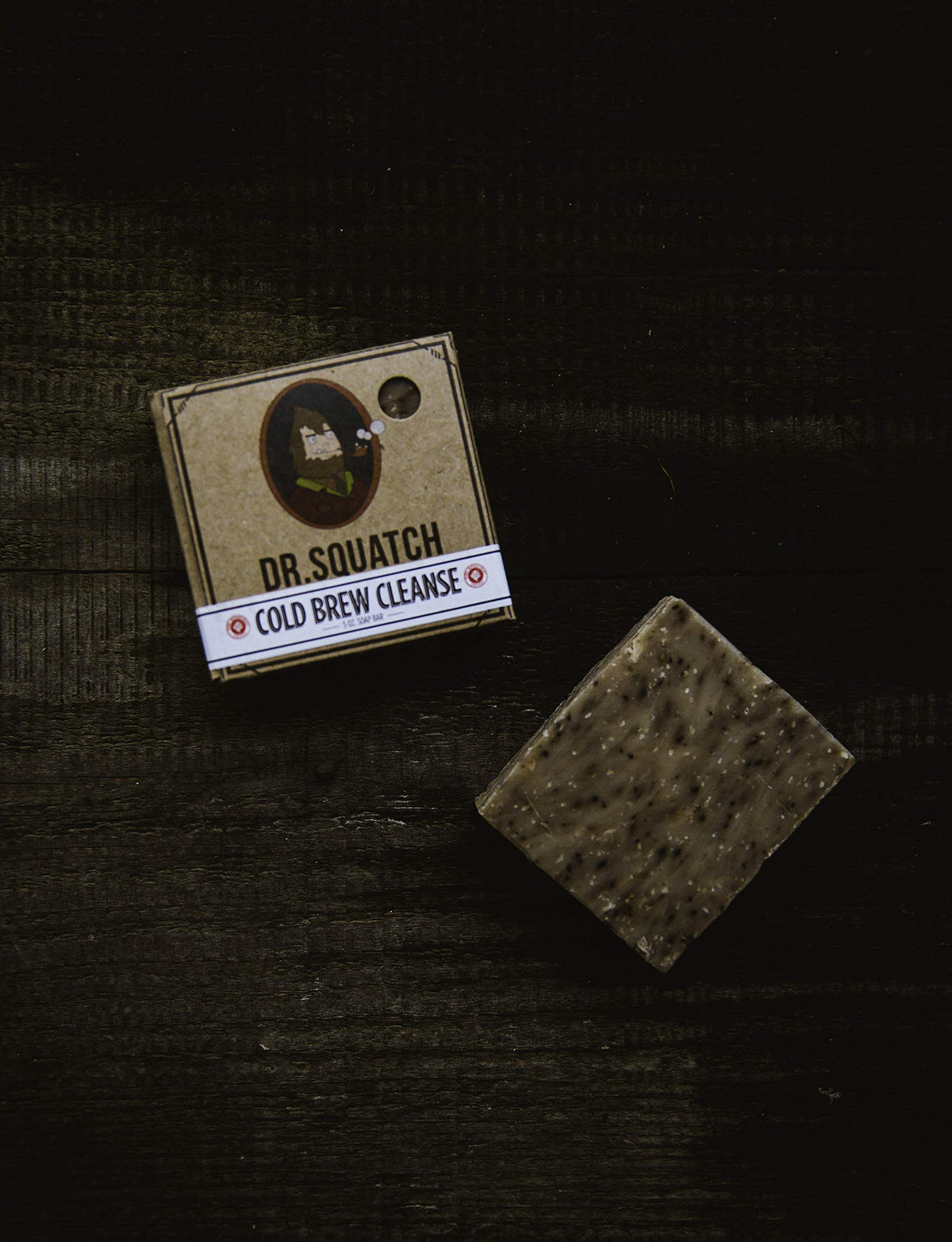 Dr. Squatch close-up of coffee grounds texture for gentle exfoliation