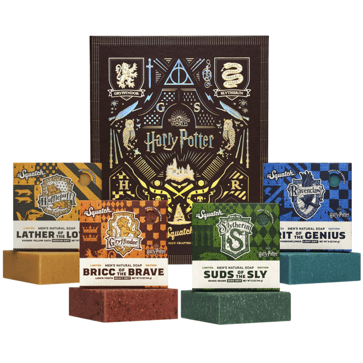 Dr. Squatch collector box front showing themed artwork and protective packaging benefits