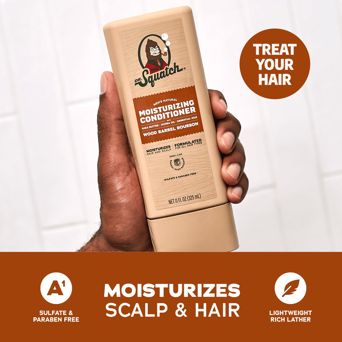 Dr. Squatch conditioner creamy texture demonstrating deep moisturization